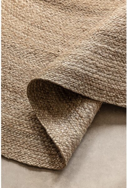 Šedobéžový oboustranný jutový kulatý koberec ø 100 cm Braided – Hanse Home