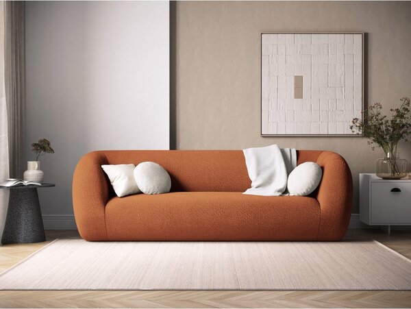 Oranžová pohovka z textilie bouclé 230 cm Essen – Cosmopolitan Design