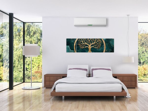 Obraz - Zlatý strom života v mramoru (170x50 cm)