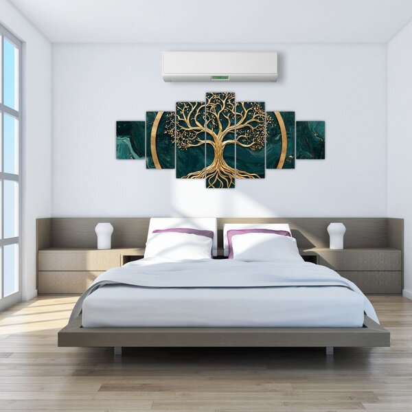 Obraz - Zlatý strom života v mramoru (210x100 cm)