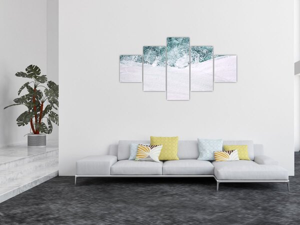 Obraz - Tyrkysová abstrakce (125x70 cm)