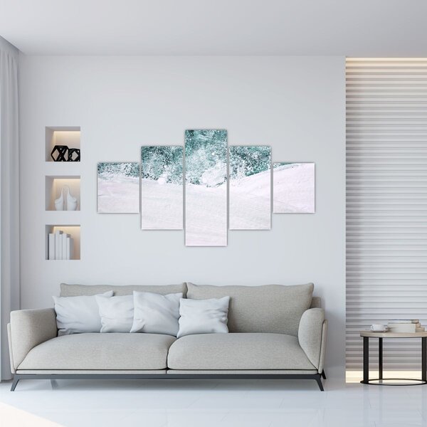 Obraz - Tyrkysová abstrakce (125x70 cm)