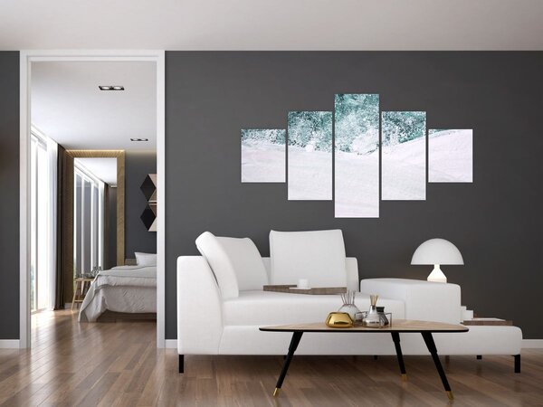 Obraz - Tyrkysová abstrakce (125x70 cm)