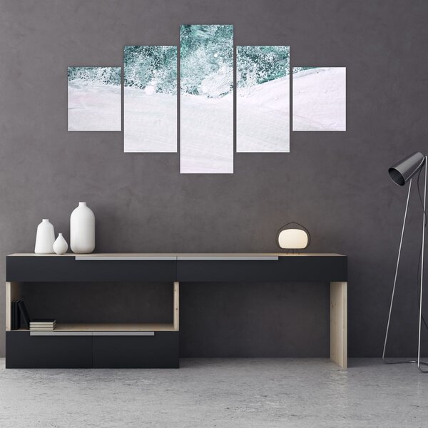 Obraz - Tyrkysová abstrakce (125x70 cm)