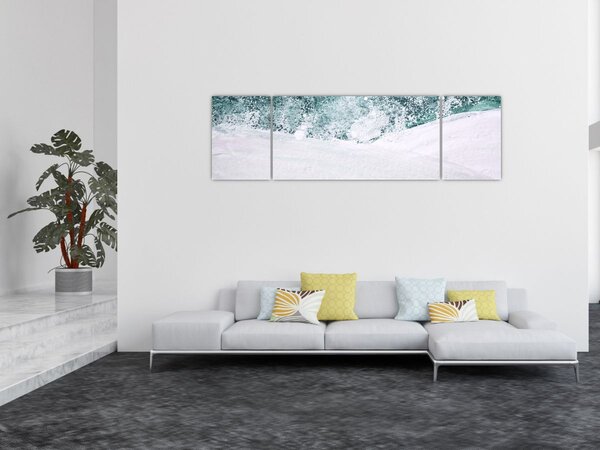 Obraz - Tyrkysová abstrakce (170x50 cm)