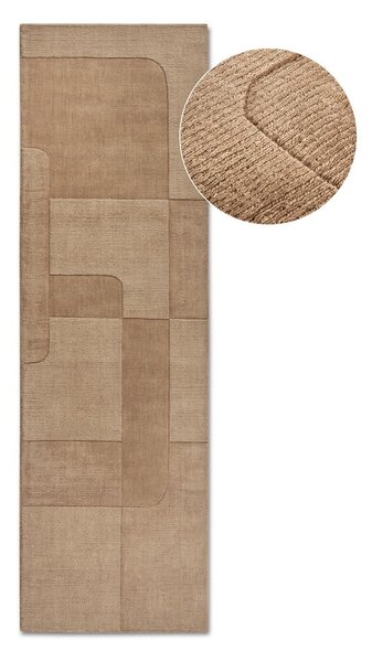 Béžový ručně tkaný vlněný běhoun 80x250 cm Charlotte – Villeroy&Boch
