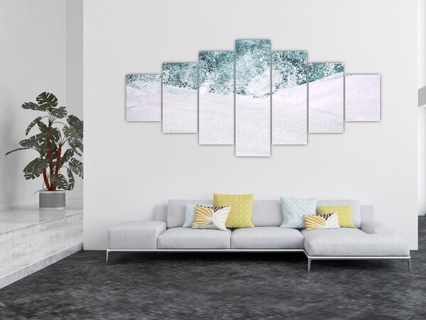 Obraz - Tyrkysová abstrakce (210x100 cm)