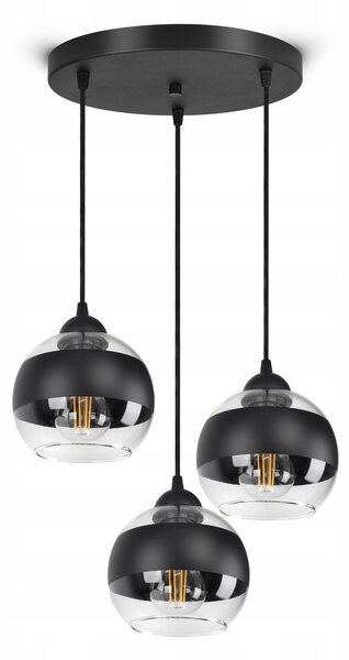 Závěsné stropní svítidlo lustr Černé skleněné koule Black Belt EZ3 LED E27