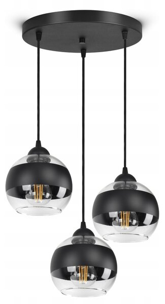Závěsné stropní svítidlo lustr Černé skleněné koule Black Belt EZ3 LED E27