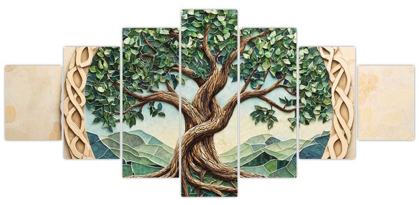 Obraz - Spletený strom života (210x100 cm)