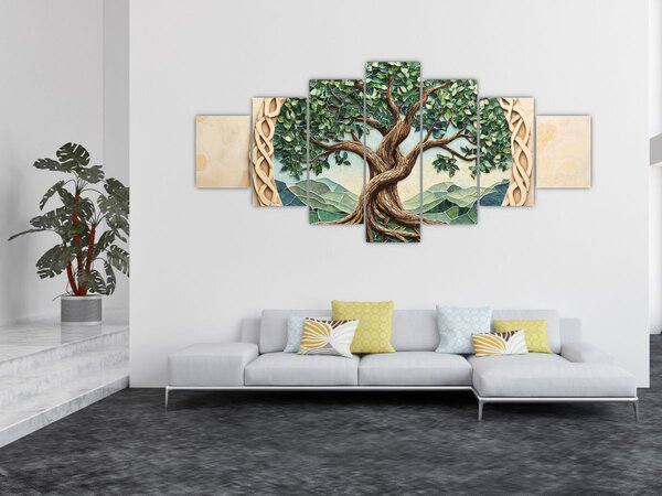 Obraz - Spletený strom života (210x100 cm)