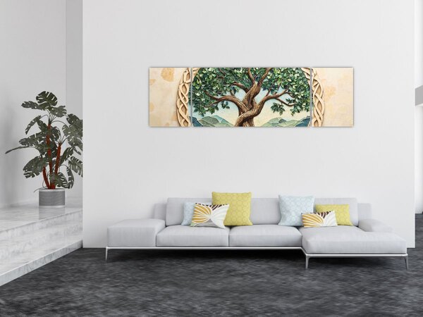 Obraz - Spletený strom života (170x50 cm)