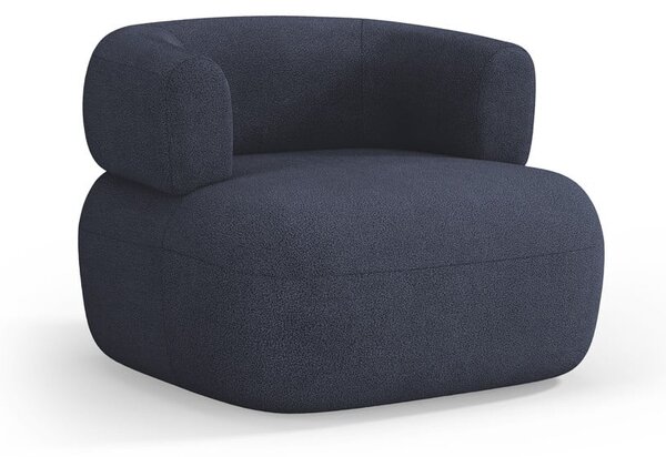 Tmavě modré křeslo z textilie bouclé Jenny – Micadoni Home