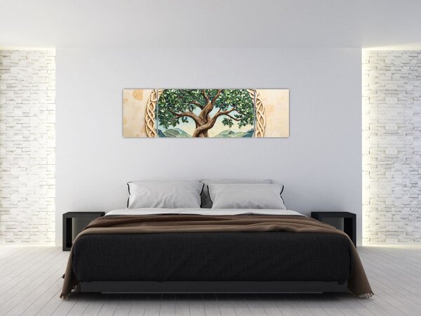 Obraz - Spletený strom života (170x50 cm)
