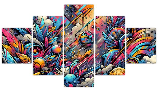Obraz - Pestrobarevné graffiti (125x70 cm)