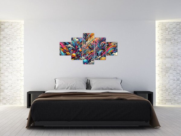 Obraz - Pestrobarevné graffiti (125x70 cm)