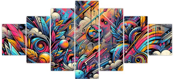 Obraz - Pestrobarevné graffiti (210x100 cm)