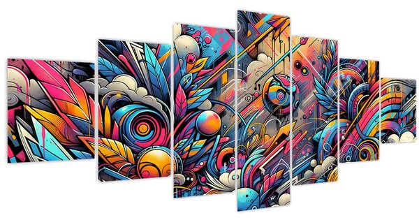 Obraz - Pestrobarevné graffiti (210x100 cm)
