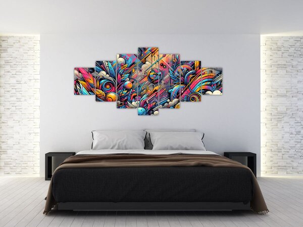 Obraz - Pestrobarevné graffiti (210x100 cm)