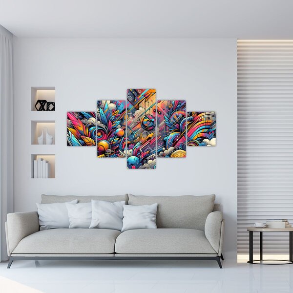 Obraz - Pestrobarevné graffiti (125x70 cm)