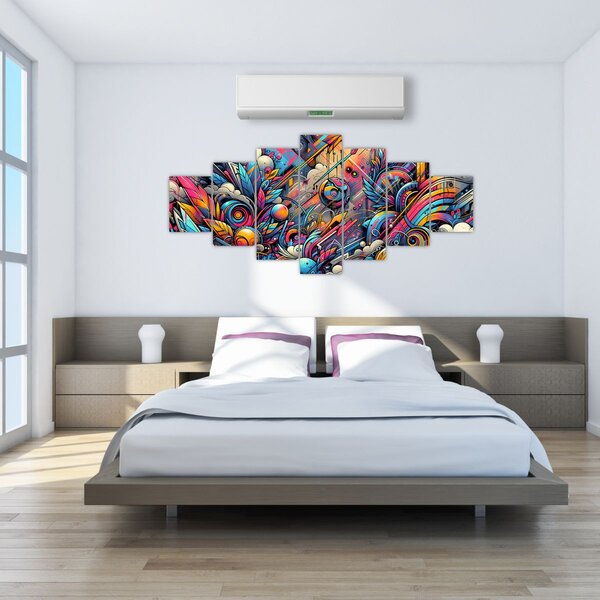 Obraz - Pestrobarevné graffiti (210x100 cm)