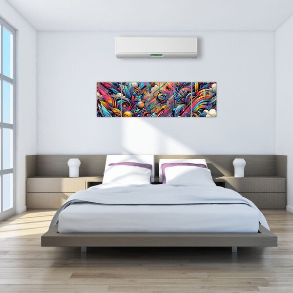 Obraz - Pestrobarevné graffiti (170x50 cm)