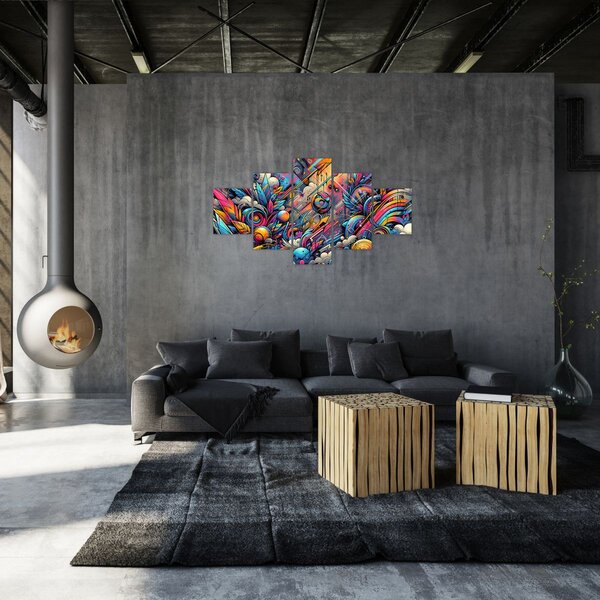 Obraz - Pestrobarevné graffiti (125x70 cm)