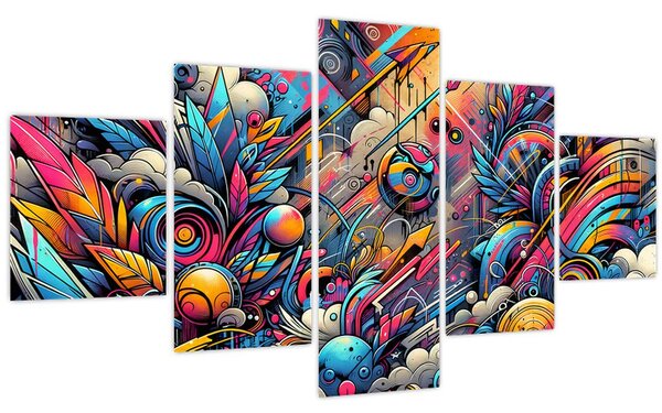 Obraz - Pestrobarevné graffiti (125x70 cm)