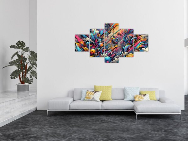 Obraz - Pestrobarevné graffiti (125x70 cm)
