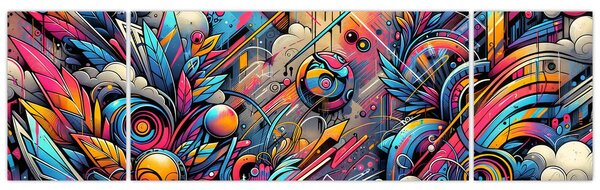 Obraz - Pestrobarevné graffiti (170x50 cm)
