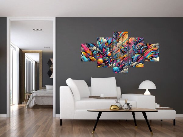 Obraz - Pestrobarevné graffiti (125x70 cm)