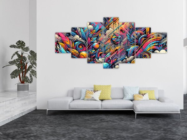 Obraz - Pestrobarevné graffiti (210x100 cm)