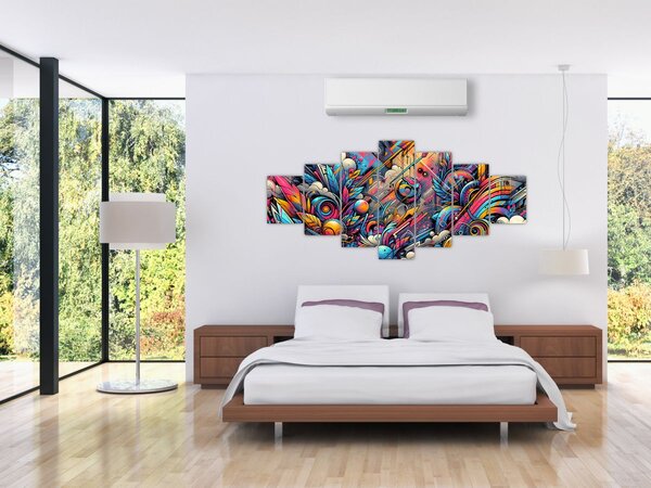Obraz - Pestrobarevné graffiti (210x100 cm)