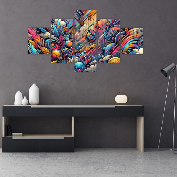 Obraz - Pestrobarevné graffiti (125x70 cm)
