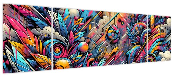 Obraz - Pestrobarevné graffiti (170x50 cm)
