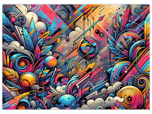 Obraz - Pestrobarevné graffiti (70x50 cm)