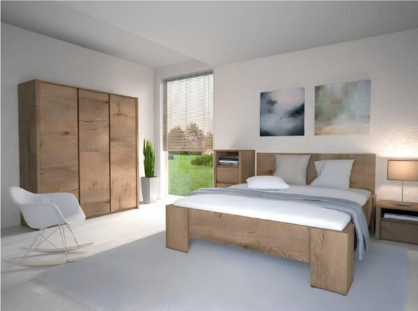 Kondela Postel MONTANA L1 160x200, dub lefkas tmavý