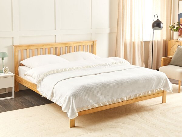 Přikrývka na postel HATTON Bavlna 200 x 220 cm Krémově bílá