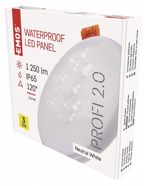 LED panel zapuštěný kulatý 13W IP65 neutrální bílá