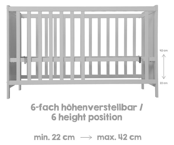 Šedá/taupe postýlka 60x120 cm Hamburg – Roba