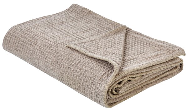 Přikrývka na postel RAGALA Bavlna 200 x 220 cm Taupe