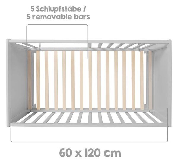 Šedá/taupe postýlka 60x120 cm Hamburg – Roba