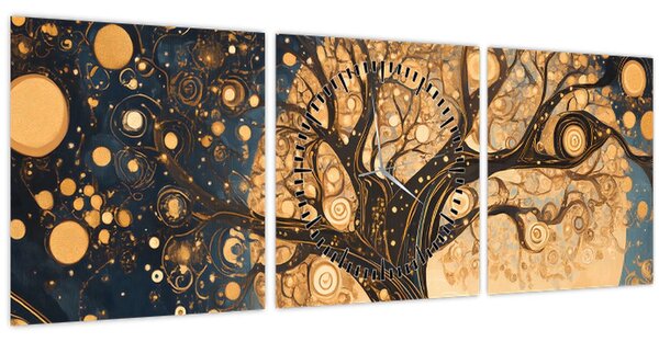 Obraz - Surrealistický strom (s hodinami) (90x30 cm)