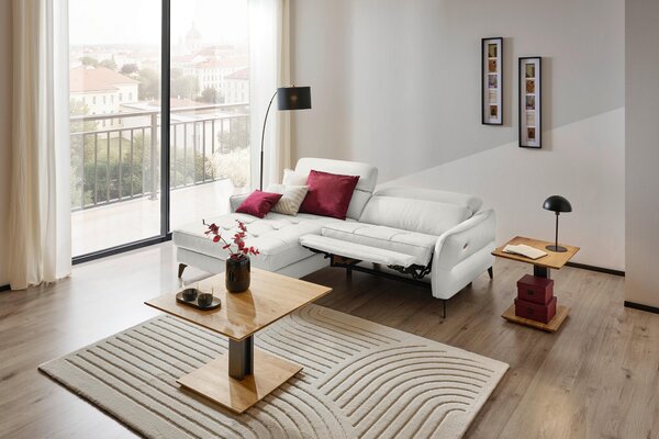 ROHOVÁ SEDAČKA, kůže, krémová Celina Home - Sedací soupravy
