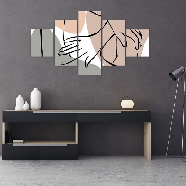 Obraz - Woman body line art N⁰2 (125x70 cm)