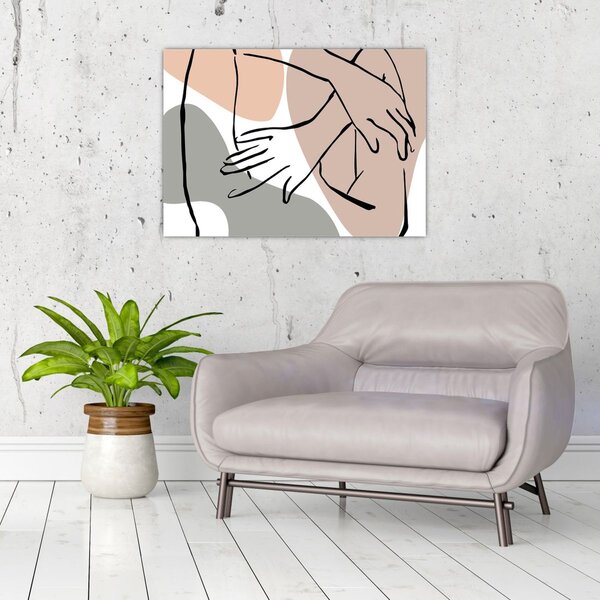 Obraz - Woman body line art N⁰2 (70x50 cm)