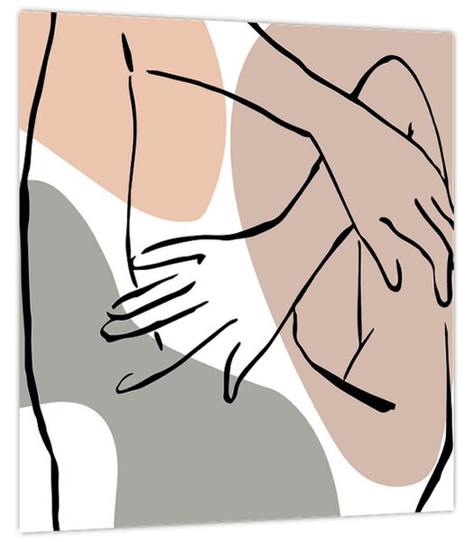 Obraz - Woman body line art N⁰2 (30x30 cm)