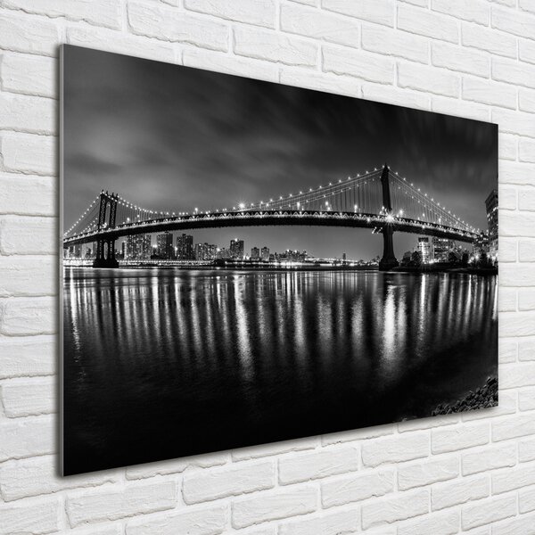 Foto obraz sklo tvrzené Manhattan noc osh-93003860