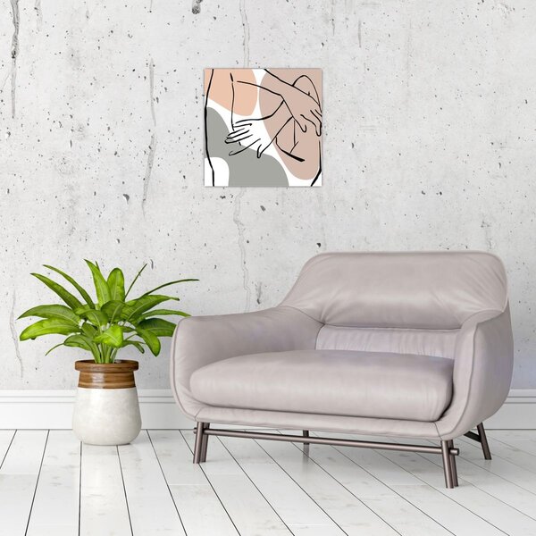 Obraz - Woman body line art N⁰2 (30x30 cm)