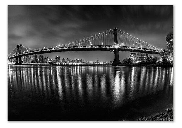 Foto obraz sklo tvrzené Manhattan noc osh-93003860